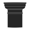 Ancient column vector black icon. Vector illustration pillar of antique on white background. Isolated black illustration Royalty Free Stock Photo