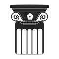 Ancient column vector black icon. Vector illustration pillar of antique on white background. Isolated black illustration Royalty Free Stock Photo