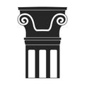 Ancient column vector black icon. Vector illustration pillar of antique on white background. Isolated black illustration Royalty Free Stock Photo