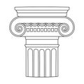 Ancient column vector outline icon. Vector illustration pillar of antique on white background. Isolated outline Royalty Free Stock Photo