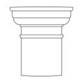 Ancient column vector outline icon. Vector illustration pillar of antique on white background. Isolated outline Royalty Free Stock Photo