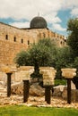 Ancient Columns at Al-Aqsa Mosque Royalty Free Stock Photo