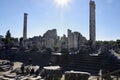 Ancient columns amongst the ruins of the temple of Apollo at ancient Didyma, Turkey.