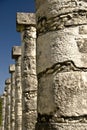 Ancient Columns at Chichen Itza Mexico Royalty Free Stock Photo