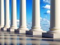 Ancient columns in clouds Royalty Free Stock Photo