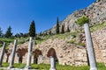 Ancient columns of Delphi, an archaeological site in Greece