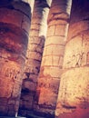 Ancient columns with egyptian hieroglyphs Royalty Free Stock Photo