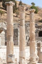 Ancient columns in Ephesus, Turkey Royalty Free Stock Photo