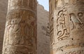 Ancient Columns and hieroglyphs at Karnak Temple. Egypt