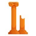 Ancient columns icon, cartoon style