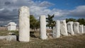 Ancient Columns at Roman Bath ruins Royalty Free Stock Photo