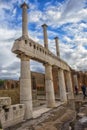 Ancient columns ruins after the eruption of Vesuvius in Pompeii, Italy