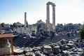 Ancient columns amongst the ruins of the temple of Apollo at ancient Didyma, Turkey.