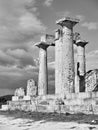 Ancient columns of temple of Aphaea in Aegina