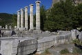 Ancient columns at the temple of Athena in Priene, Turkey.