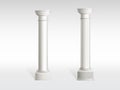 Ancient columns of white marble realistic vector Royalty Free Stock Photo