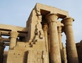 Ancient colums and pillars at the temple of Kom Ombo. Egypt Royalty Free Stock Photo