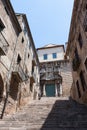 Ancient construction in Girona old town of Spain Royalty Free Stock Photo