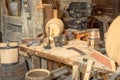 Ancient coopers workshop Royalty Free Stock Photo