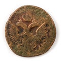 Ancient copper coin. Russia. Money, 1715.