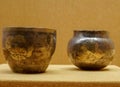 ancient copper water cups, with decoration, made in China, JIN dynasty