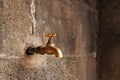 Ancient copper water tap Royalty Free Stock Photo