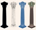 Ancient Corinthian Column Illustration Vector