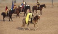 Ancient costume horsemanship performance Royalty Free Stock Photo