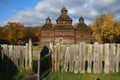 Ancient country church in Autumn Landscape Royalty Free Stock Photo