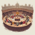 Ancient Courtroom Illustration - Legal and Historic Depiction Royalty Free Stock Photo