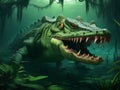 ancient crocodiles swam the bottom of the swamp