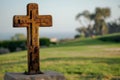 Ancient Cross Under the Clear Sky