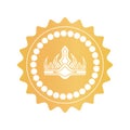 Ancient Crown on Royal Quality Mark of Gold Color