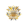 Ancient Crown vector illustration. Heraldic design element. Retro style logo. Royalty Free Stock Photo