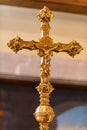 ancient crucifix with jesus in gold Royalty Free Stock Photo