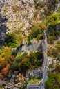 Crumbling Fortification on Kotor Mountain Royalty Free Stock Photo