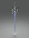 Ancient crystal sword at dimmed light Royalty Free Stock Photo