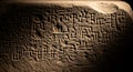 Ancient cuneiform script carved into stone revealing early human writing and history Royalty Free Stock Photo