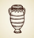 Ancient cup. Vector drawing Royalty Free Stock Photo