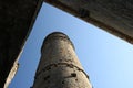 Ancient cylindrical tower in the town of Caprigliola in Massa Carrara Royalty Free Stock Photo