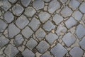 Ancient dark granite stone floor pattern as background in Rome, Royalty Free Stock Photo