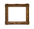 Ancient dark ornamental picture frame isolated