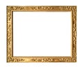 Ancient decorated wooden picture frame cutout Royalty Free Stock Photo