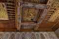 Ancient decorative wooden carved ceilings Marrakesh Morocco