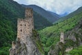 Ancient defense watchtowers of Vovnushki in the mountains Royalty Free Stock Photo