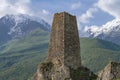 Ancient defensive Ossetian tower. Tsmiti, Upper Fiagdon. North Ossetia Alania