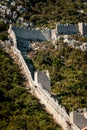 Ancient defensive wall on the hill next to Ston in Croatia