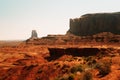 Ancient desert landscape and cliffs of the Monument Valley, Utah. Natural Attractions of North America Royalty Free Stock Photo