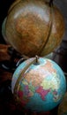 Ancient desktop globe collection Royalty Free Stock Photo