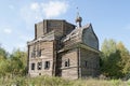 Ancient destroyed wooden church in northern russian village